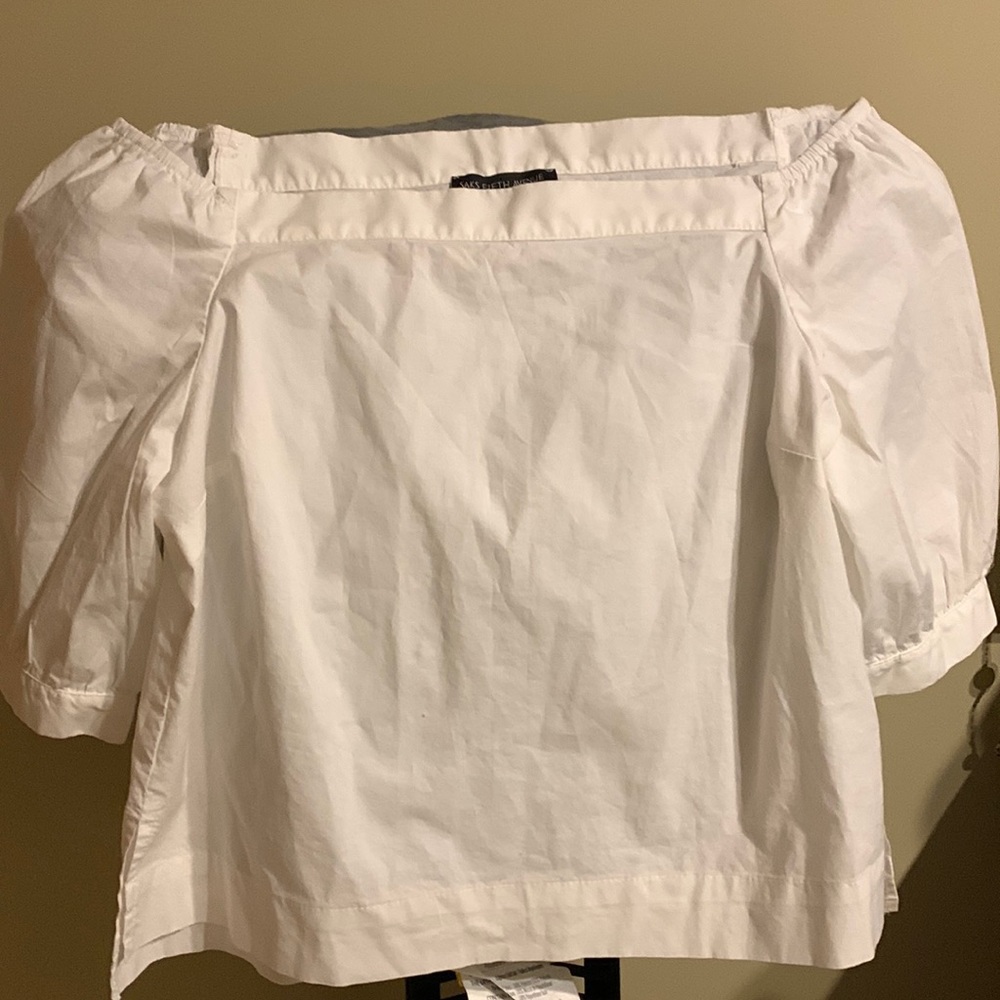 Crop off shoulder cotton top